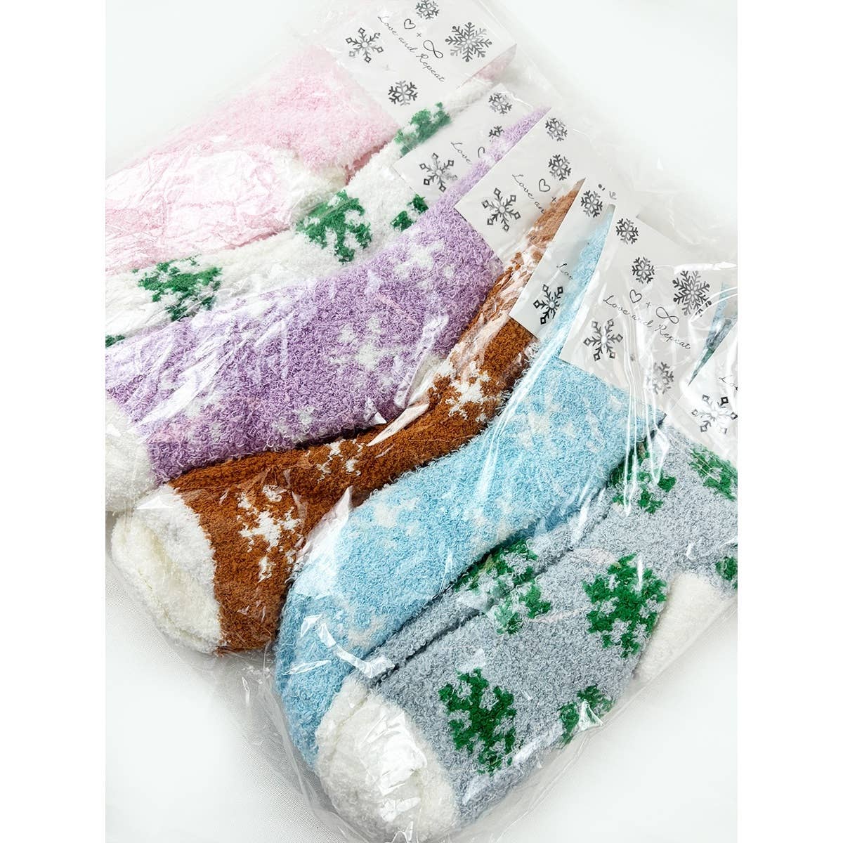Cozy Snowflake Winter Fuzzy Socks