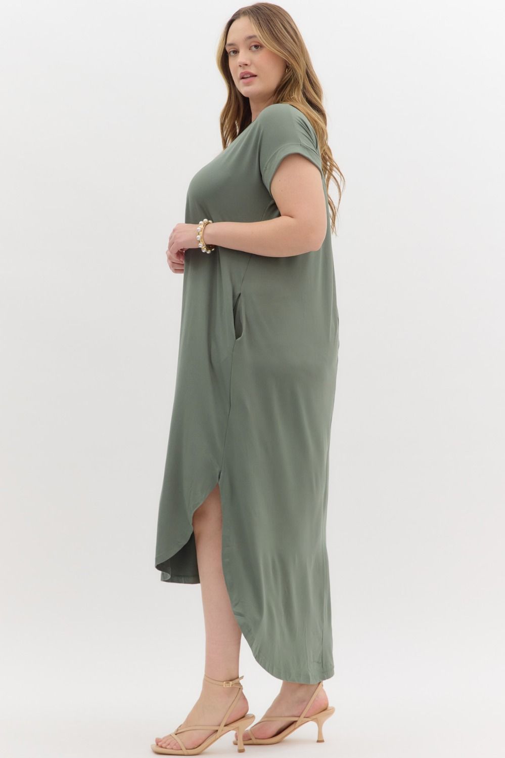 Entro Plus Maxi Dress - Army