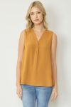 Entro Sleeveless Top - Camel