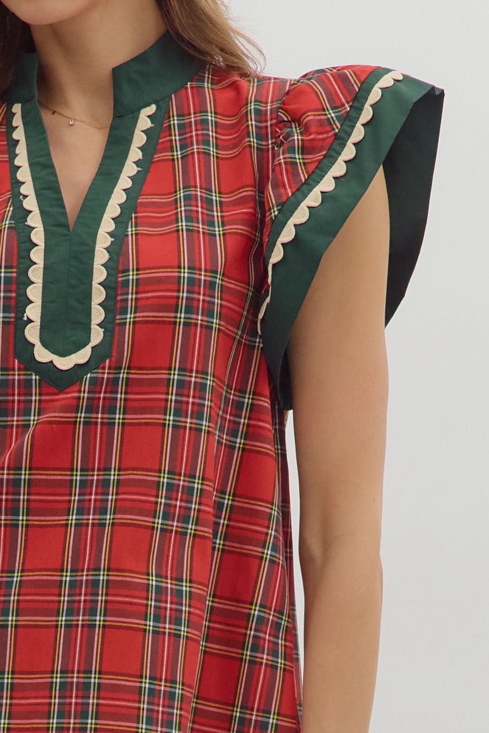 Entro Red Plaid Top - Sizes S - 2X