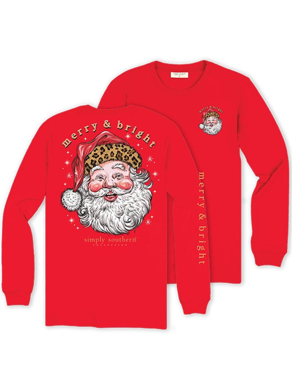Simply Southern Leopard Santa Long Sleeve