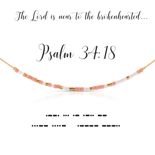 Dot & Dash Psalm 34:18 Necklace