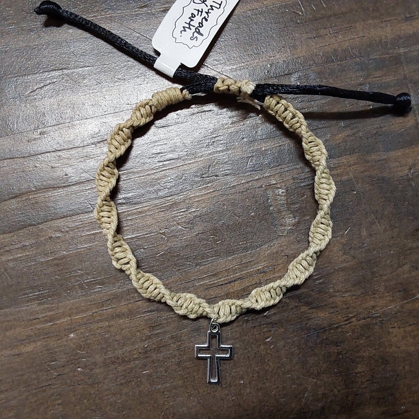 Threads of Faith Cross Charm Bracelet