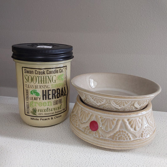 Wax Warmer in Cream Stone