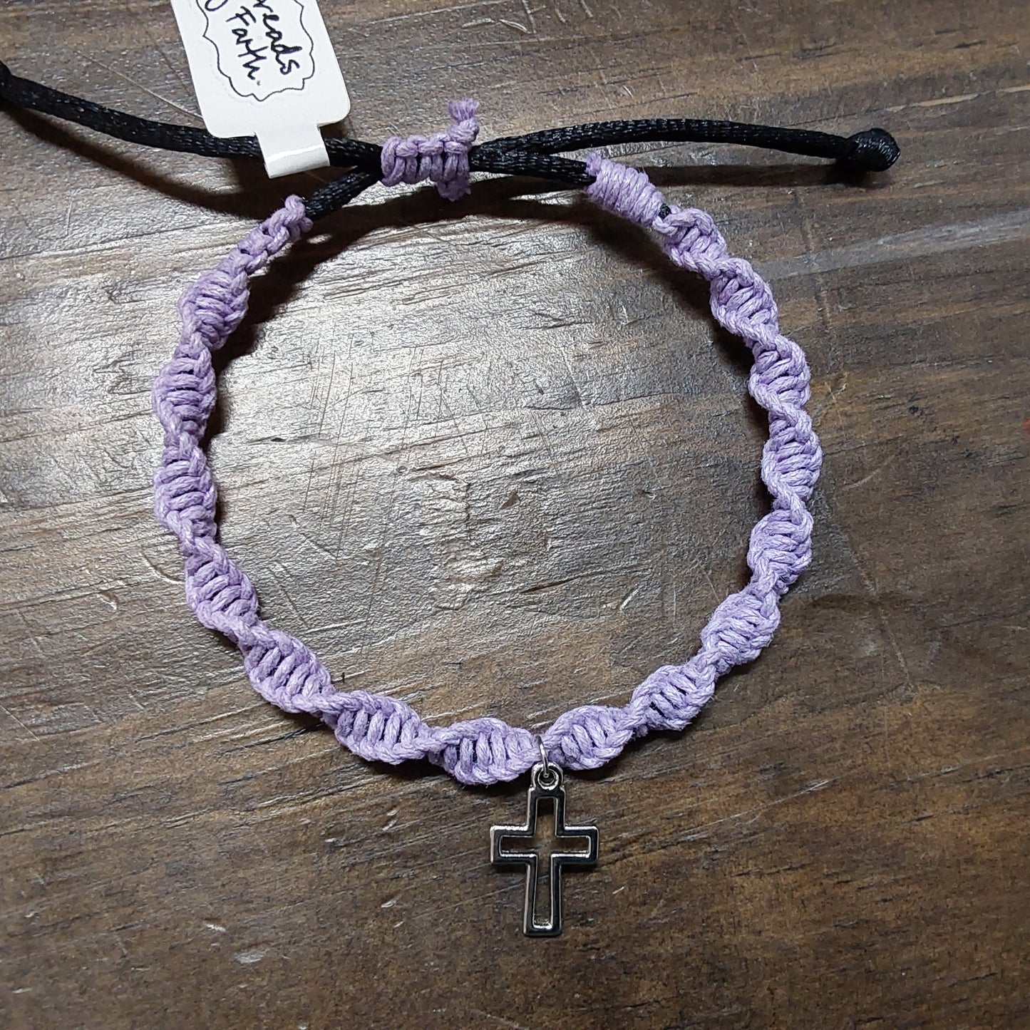 Threads of Faith Cross Charm Bracelet