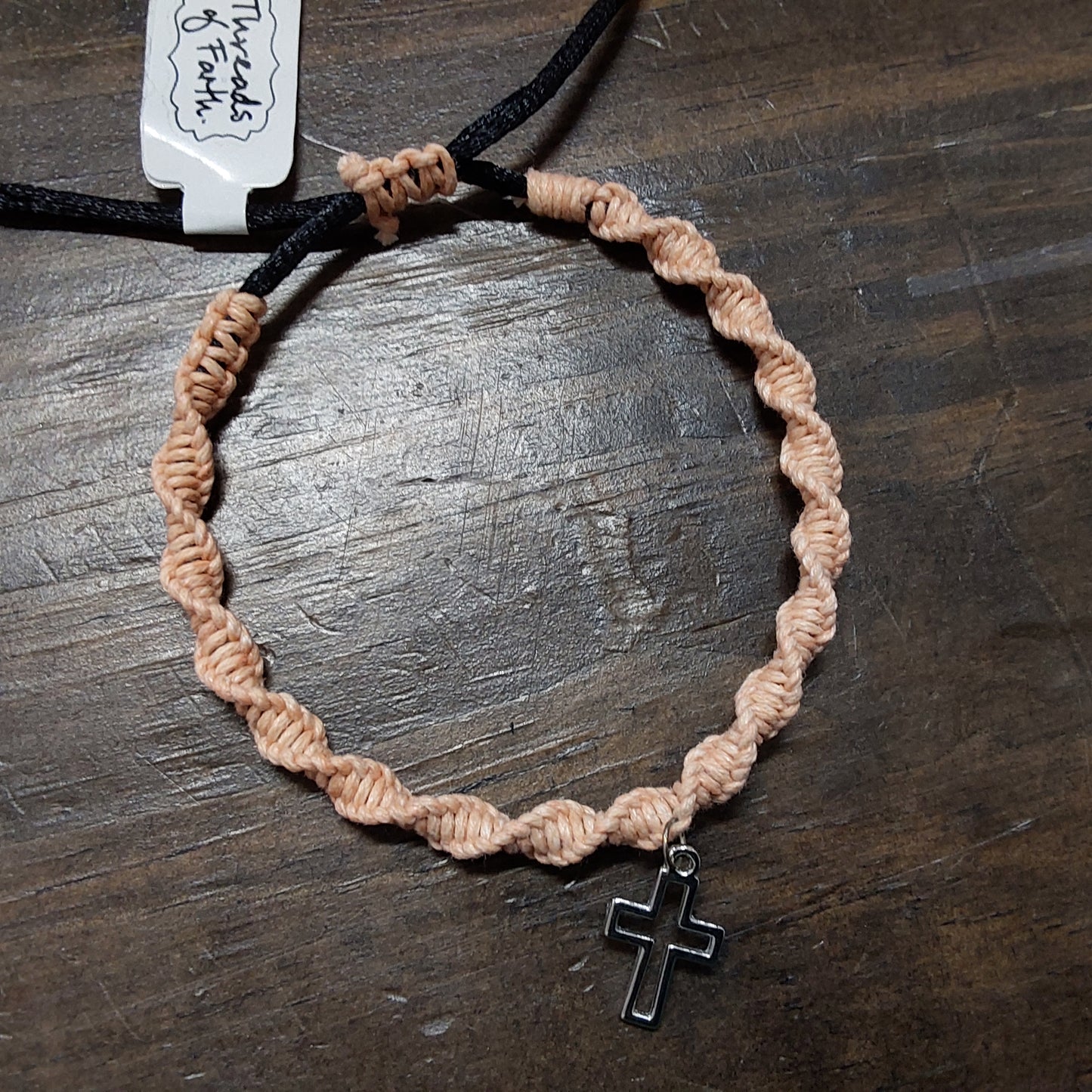 Threads of Faith Cross Charm Bracelet