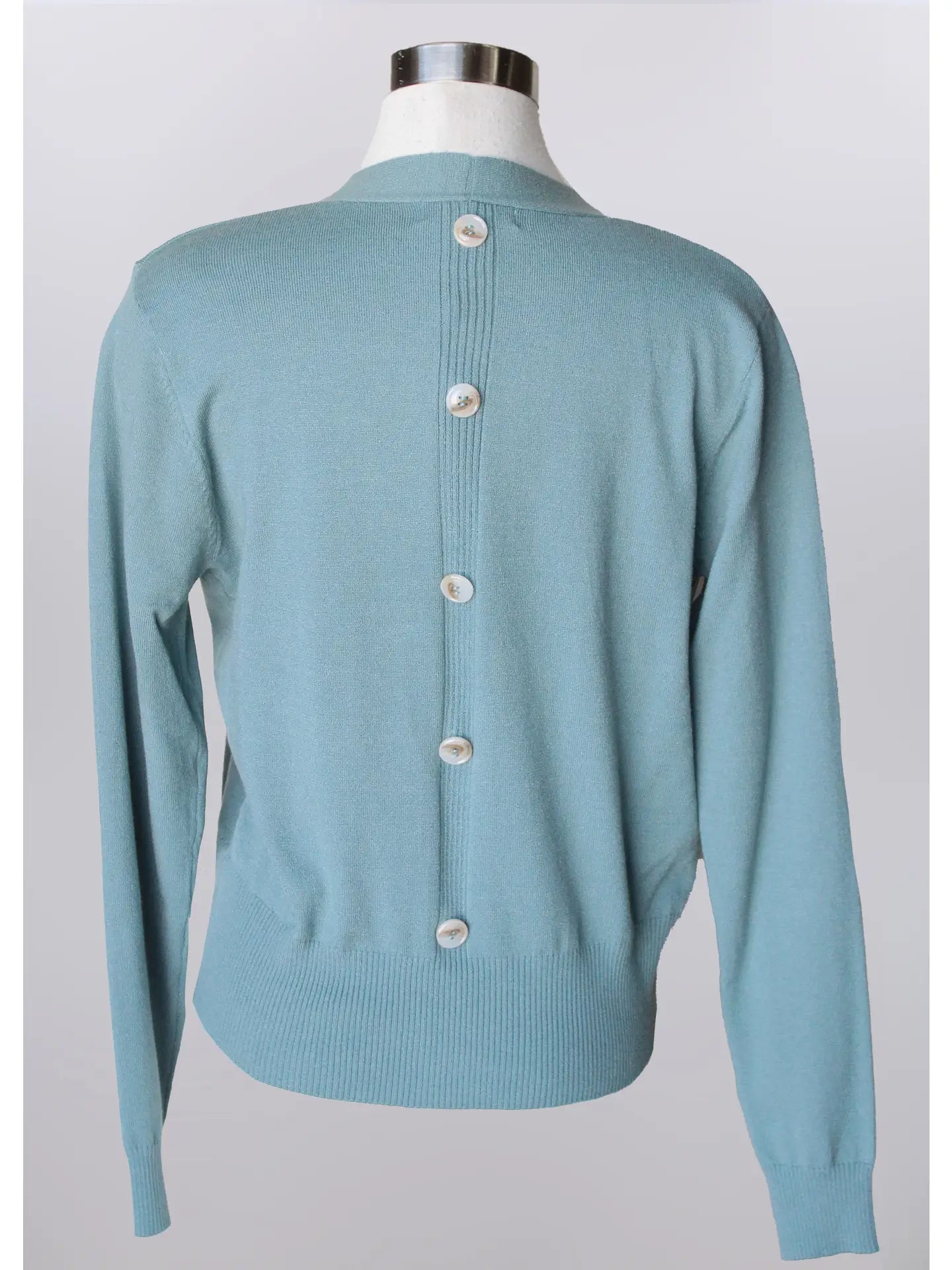 Keren Hart Button Back Detail Cardigan - Surf