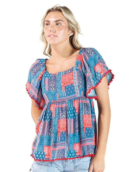 Simply Southern Coastal Bandana Patch Top