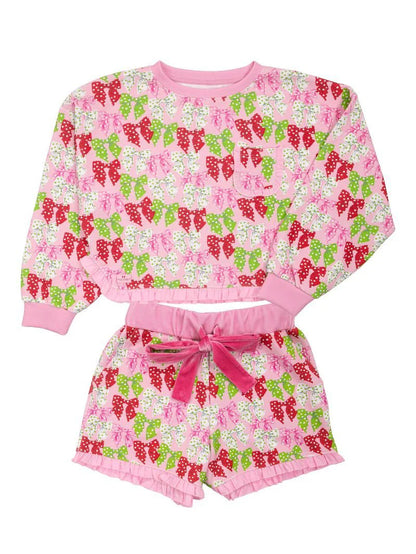 Simply Southern Christmas Holiday PJ Set - Bows with Dots