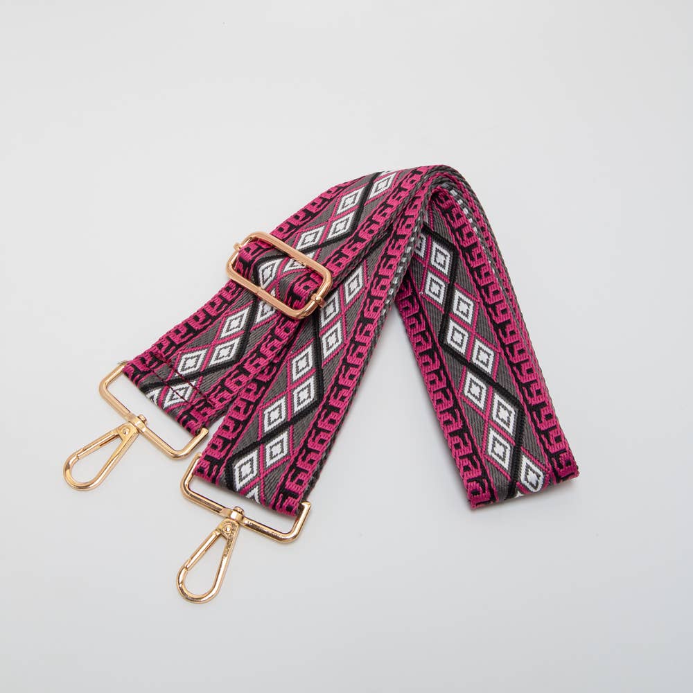 Geometric Diamond Woven Adjustable Canvas Strap