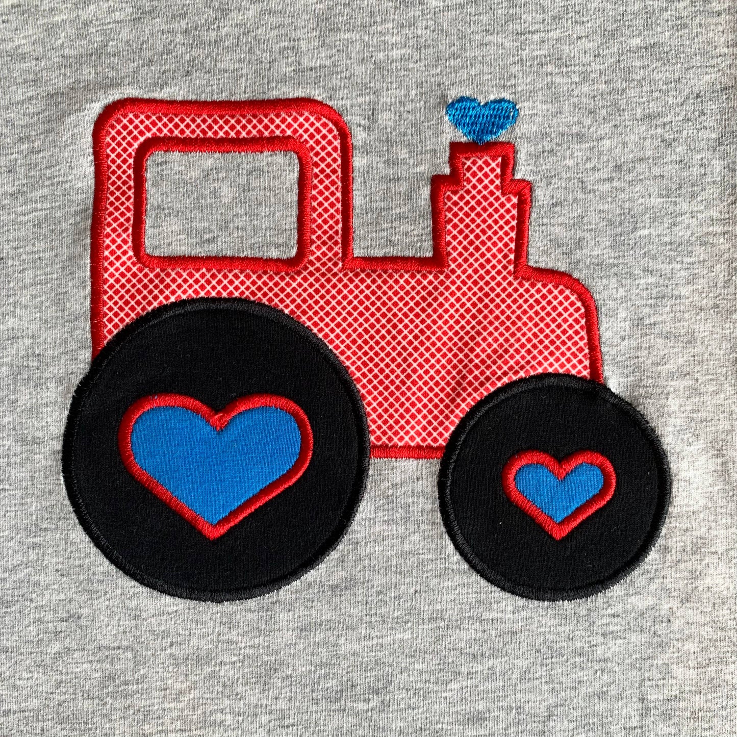AnnLoren Valentines Day Boys Romper Tractor Applique