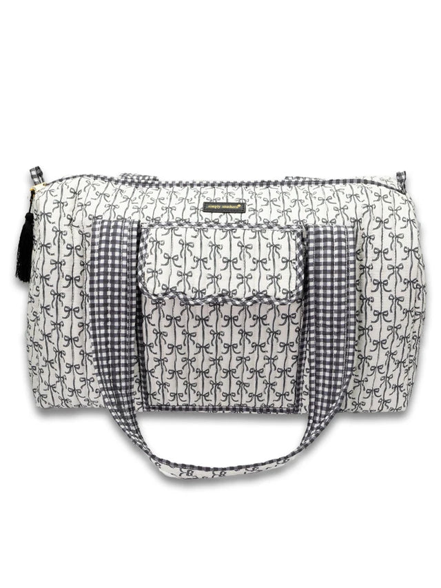 Simply Southern Quilted Black Bow Duffle Bag