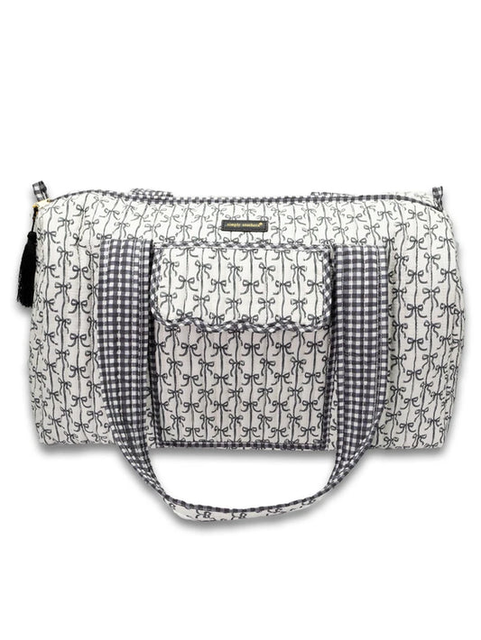 Simply Southern Quilted Black Bow Duffle Bag