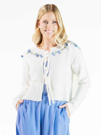 Simply Southern Flower Cardigan with Tie Detail