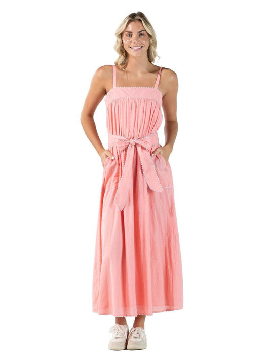 Simply Southern Coral Ric Rac Dress