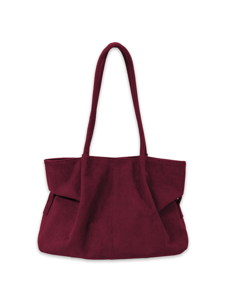 Women's soft textured suede handbag featuring a classic everyday design with a chic, versatile look.