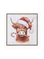 Simply Southern Canvas Wall Art - Highland Cow Santa