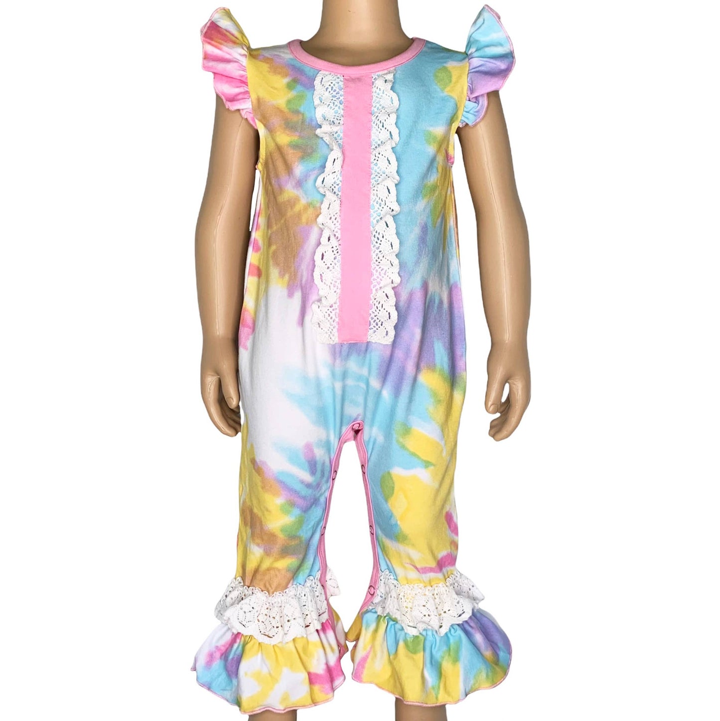 Pastel Tie Dye Baby Girls Spring Romper Easter Kids Clothes
