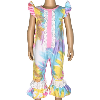 Pastel Tie Dye Baby Girls Spring Romper Easter Kids Clothes
