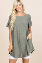 Ruffle Sleeve Swing Tunic - 2 Colors