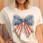 USA God Shed His Grace American Flag Bow Faith Graphic Tee