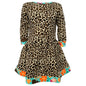 Big Girls 9/10 Leopard Rose Floral Swing Dress Kids Clothing