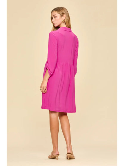 Dear Scarlett Collared Shirt Dress w/ Pockets