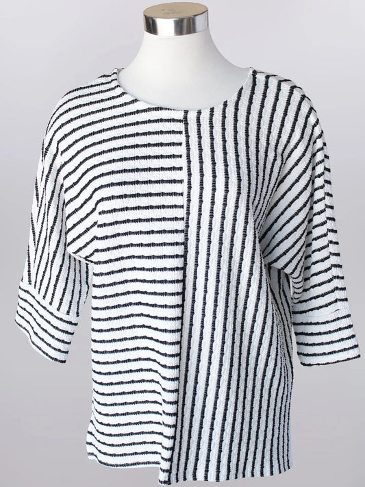 Keren Hart Striped Top - Black