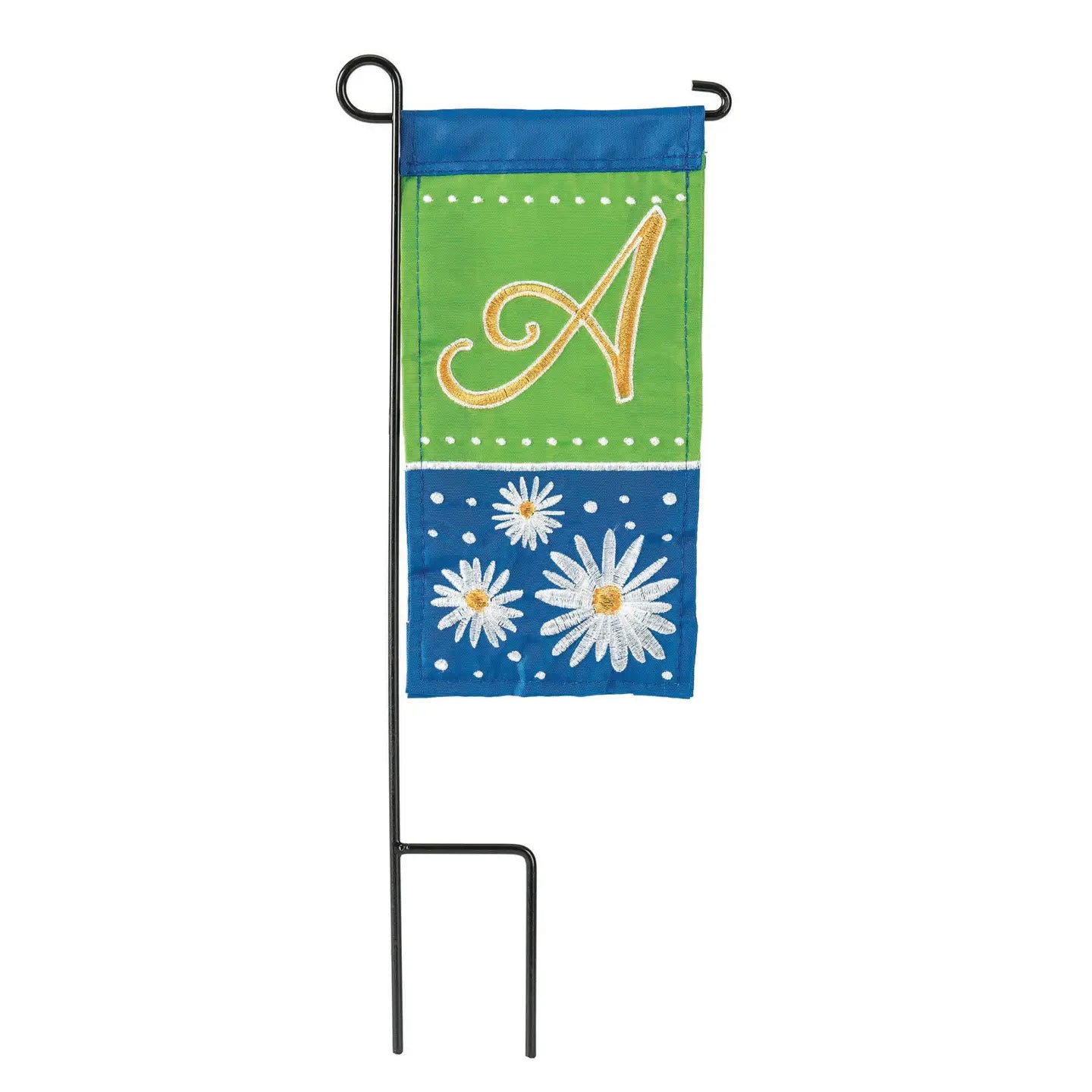 Daisy Mini Flag and Pole with Monogram Letters