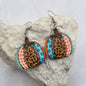 Wooden Leopard Pumpkin Fall Earrings