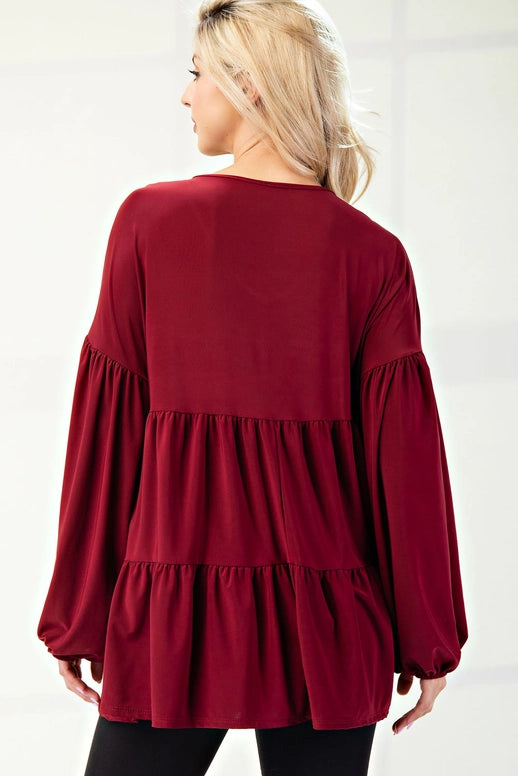 Celeste Burgundy Brushed Bulgary Top