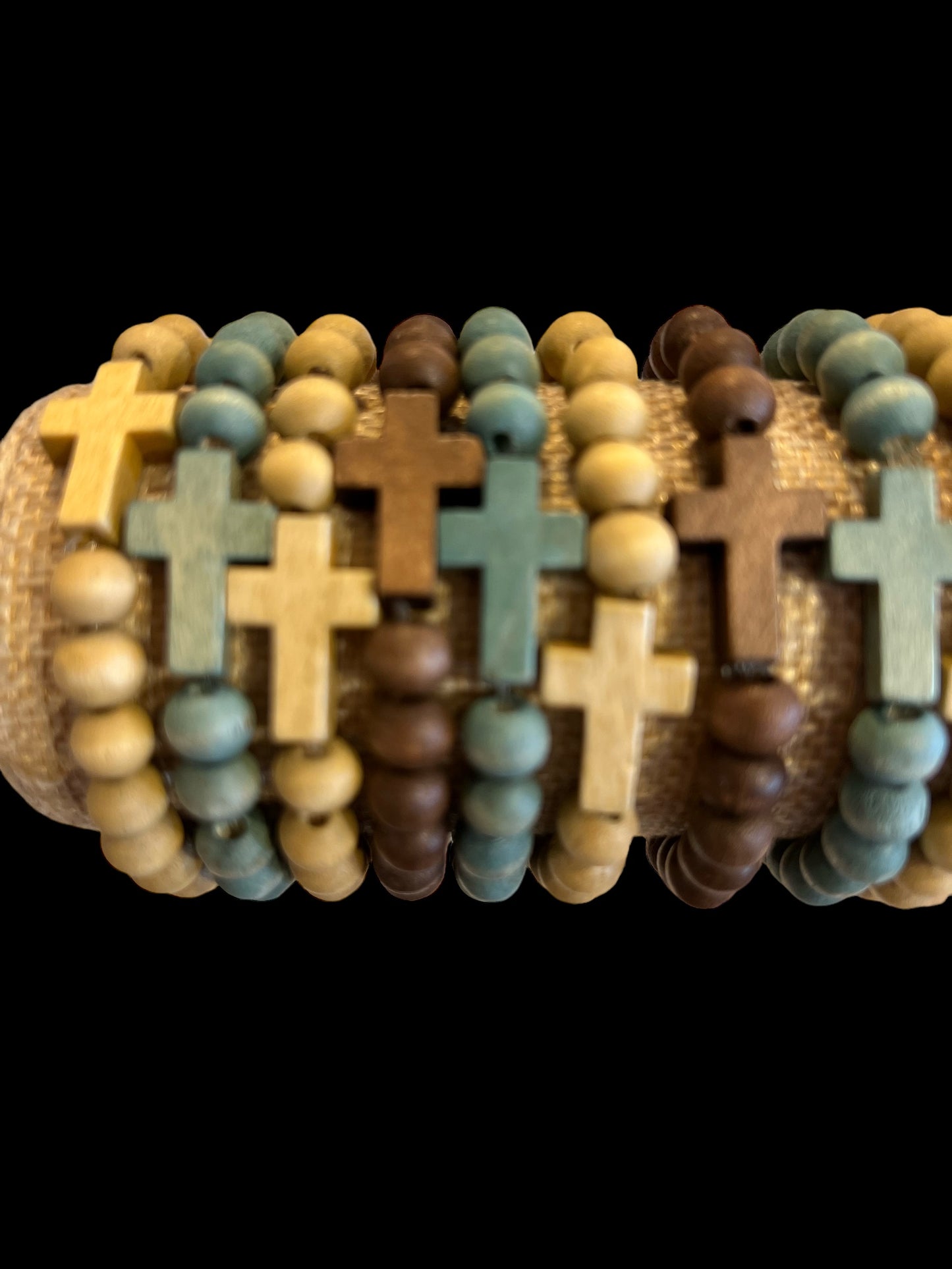 Wooden Cross Bracelet