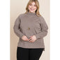 Plus Size Turtleneck Solid Sweater