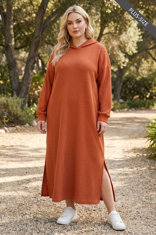 Plus Size Waffle Knit Thermal Duster