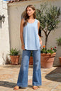 Textured Sleeveless Tank Blouse