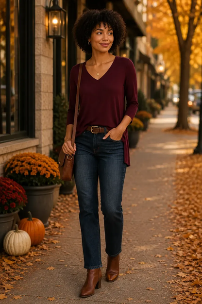 V-NECK KNIT TUNIC