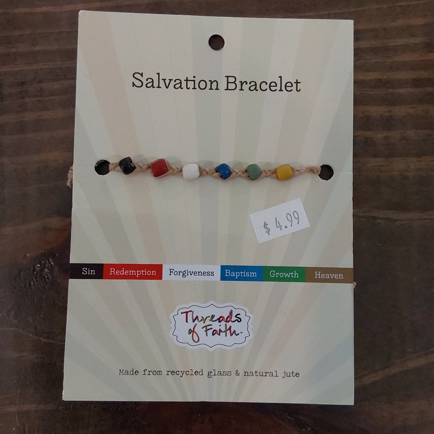 Threads of Faith Twine Beaded Salvation Bracelet