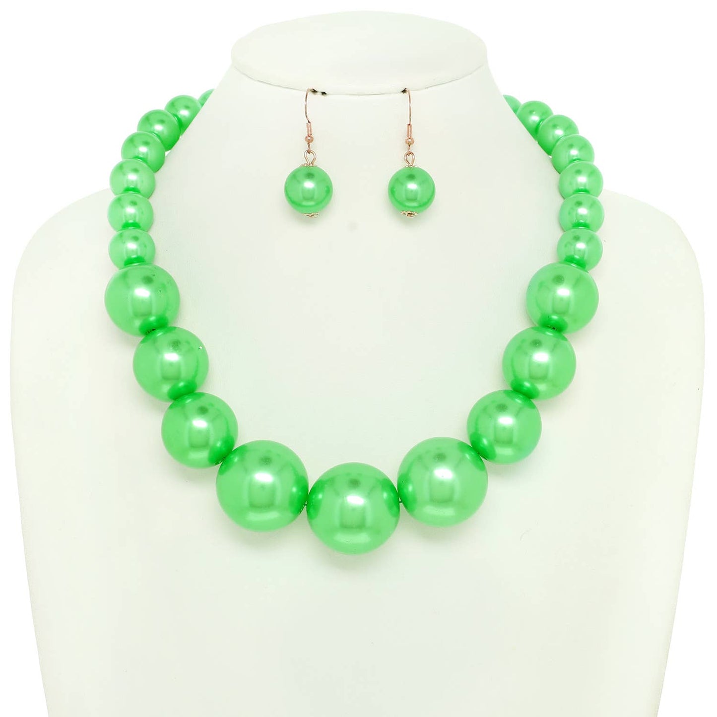 Pearl Large Bead Statement Necklace Earring Set