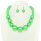 Pearl Large Bead Statement Necklace Earring Set