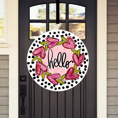 Hello Heart Vine Wreath Door Hanger
