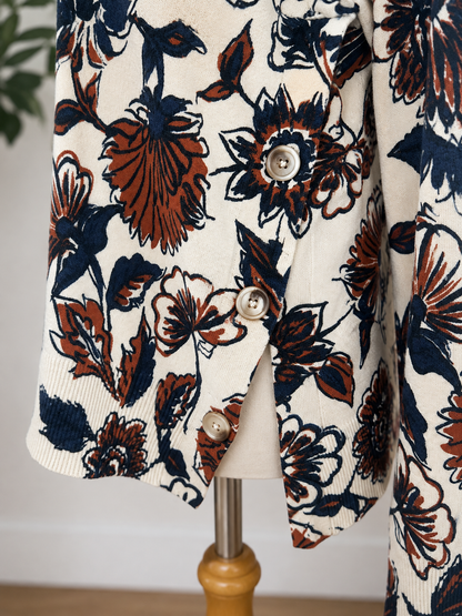 Charlie B Long Sleeve Drop Shoulder Crew Neck Fantasy Printed Sweater
