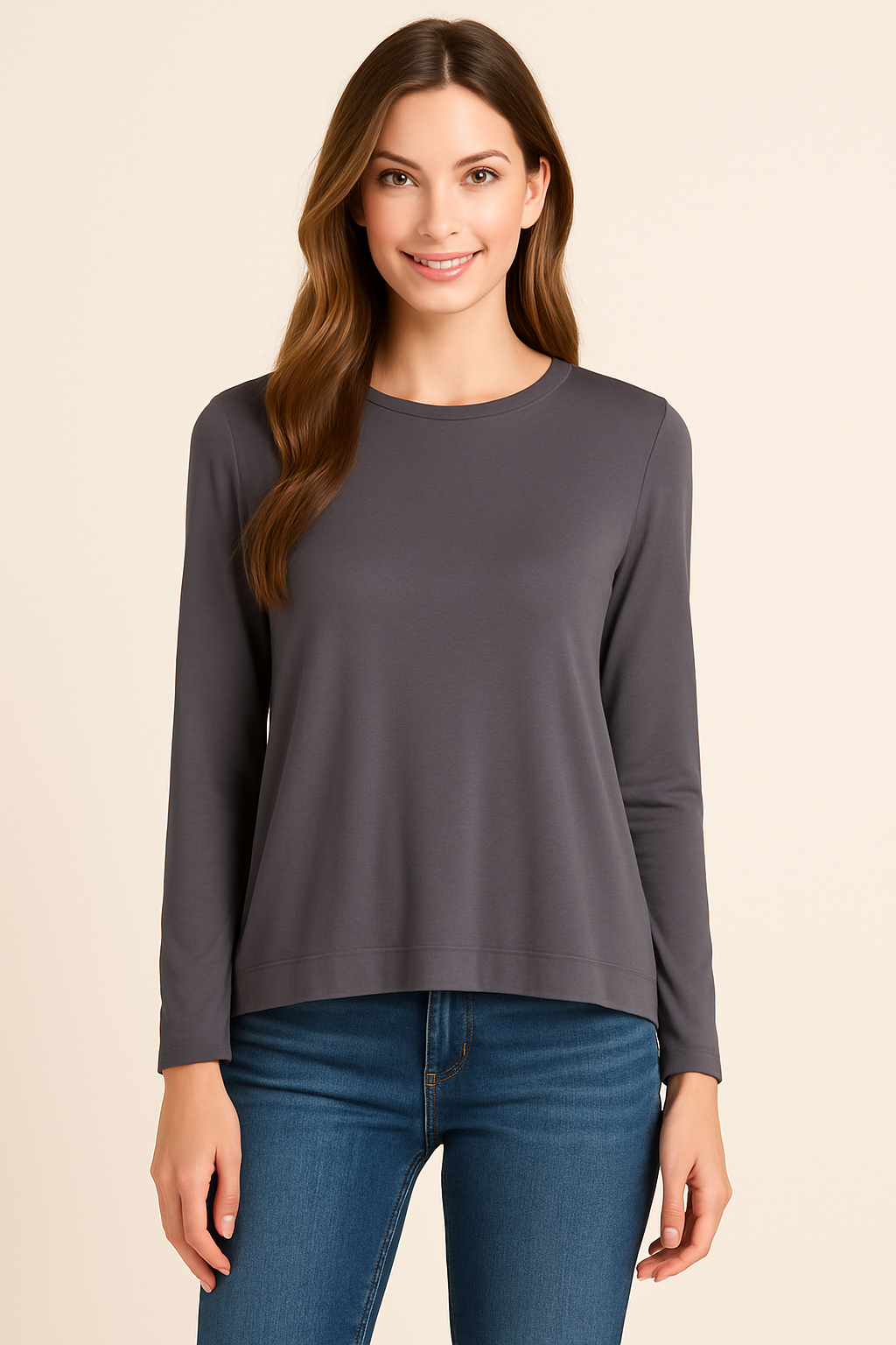L/S Scoop Neck Tee