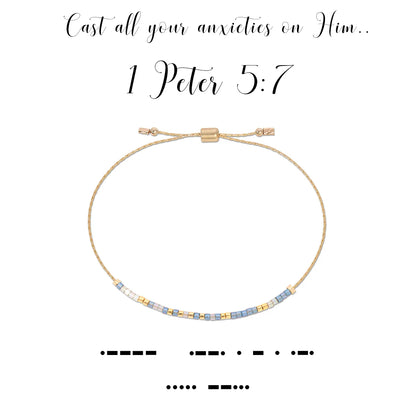 Dot & Dash 1 Peter 5:7 Bracelet