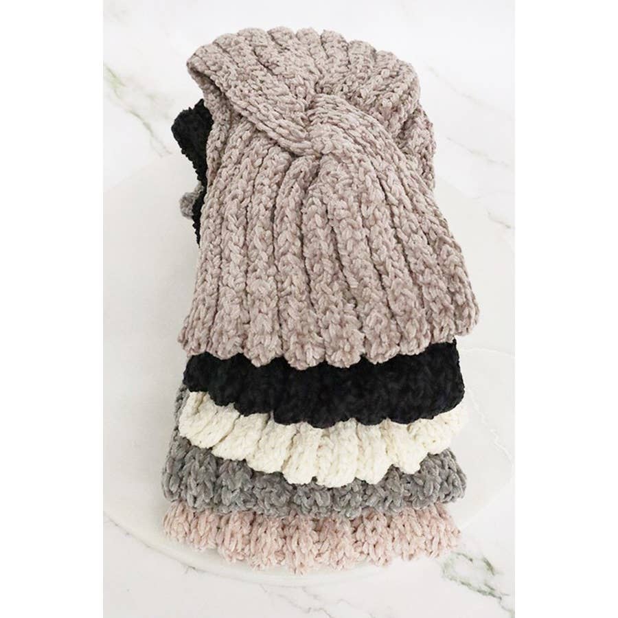 Two Tone Knit Winter Headband