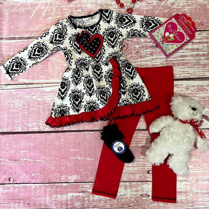 Damask Heart AnnLoren Girls Legging Outfit