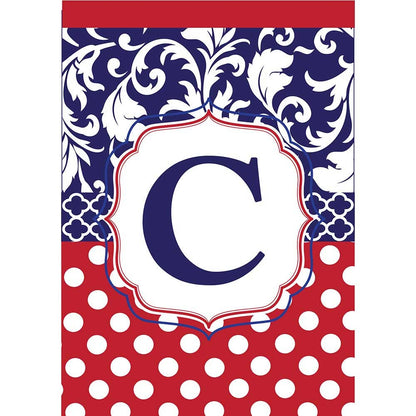 Garden flag - Monogram "C" Red, White & Blue