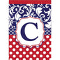 Garden flag - Monogram "C" Red, White & Blue