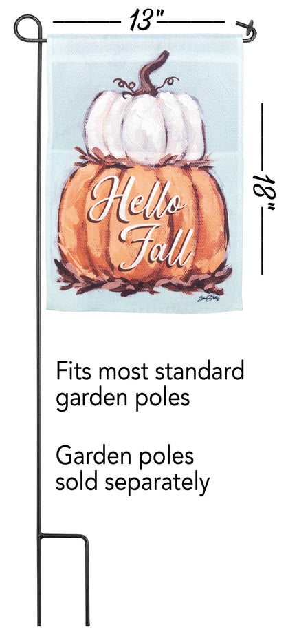 Garden Flag - Hello Fall Pumpkin Stack