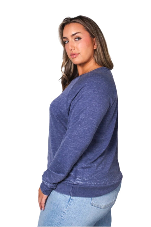 Navy Long Sleeve Crew Neck with Ribbed Cuff