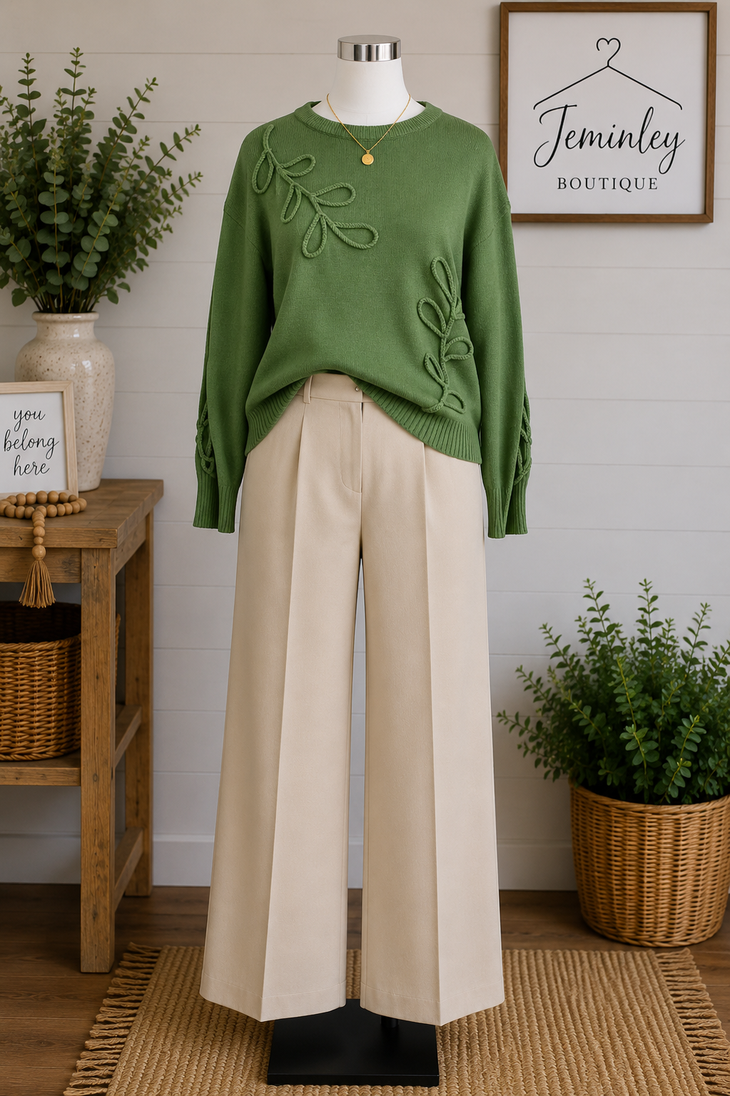 Keren Hart Leaf Detail Sweater